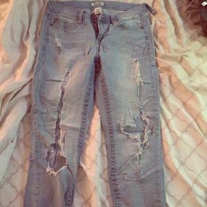 Distressed jeans